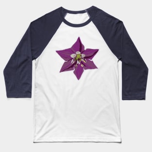 Purple Chili Pepper Blossom Baseball T-Shirt